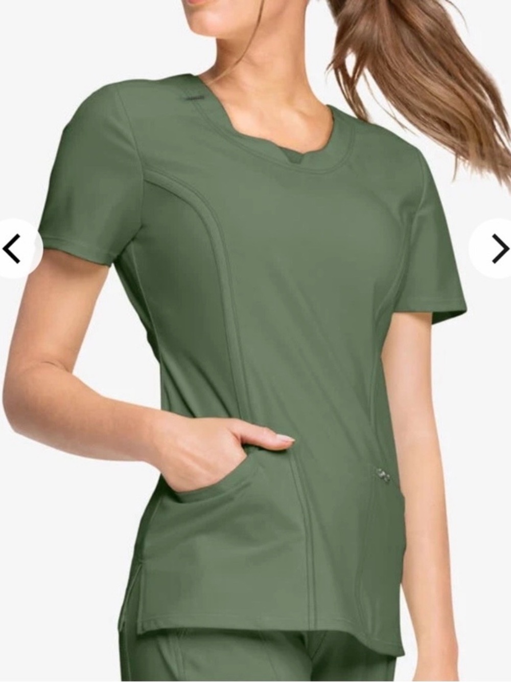 Cherokee Infinity Olive Green Scrub Set Size XS